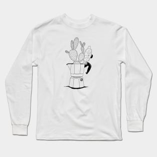Cactus in Moka Pot 🌵 Long Sleeve T-Shirt